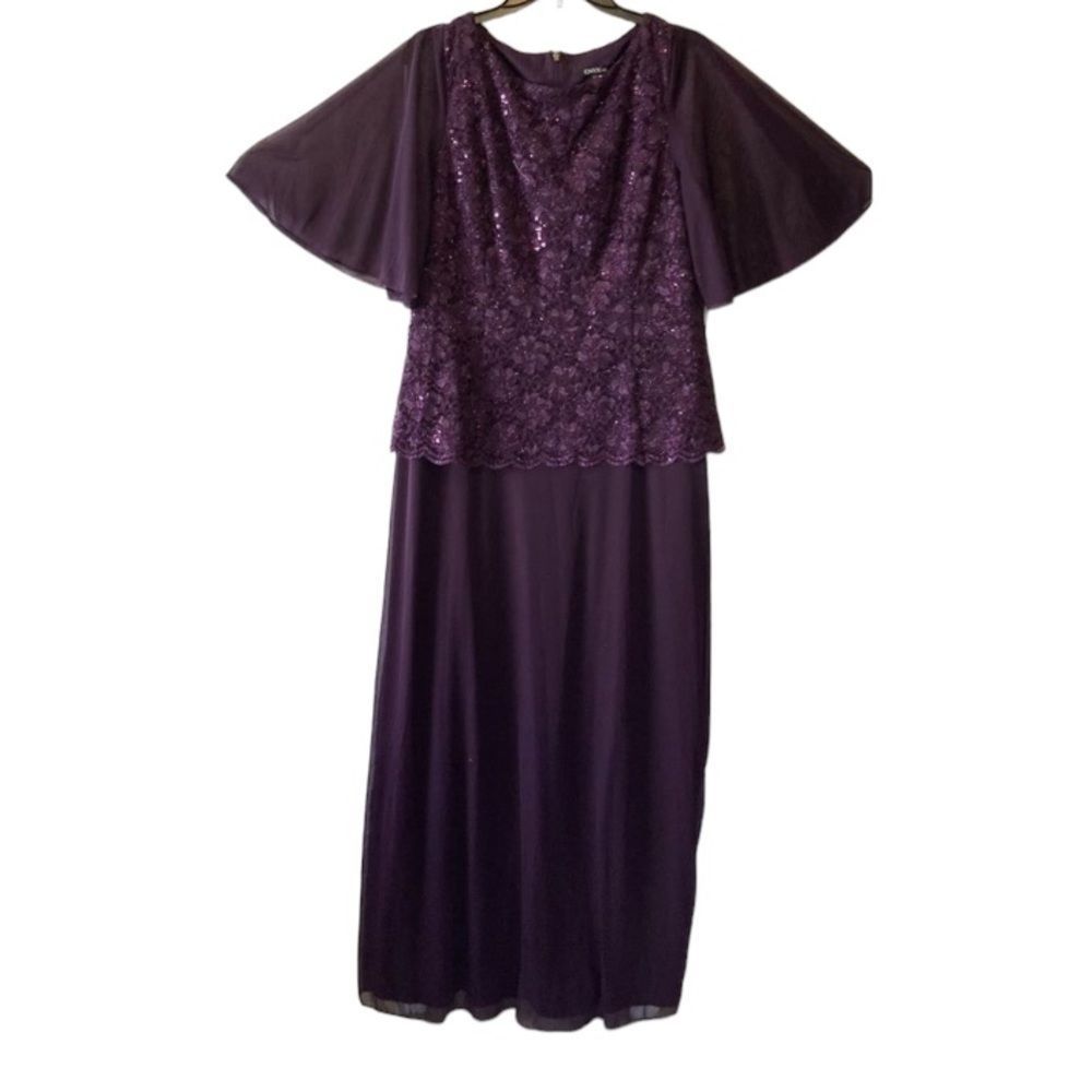 Onyx Nite Purple Gown Sz 14 NWT